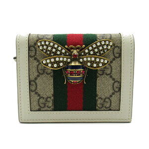 Gucci Queen Margaret compact bifold wallet leather Ivory White